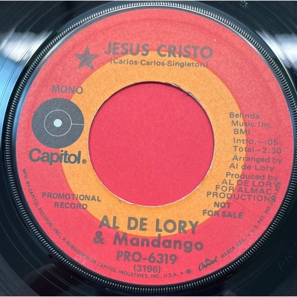 Al De Lory & Mandango Jesus Cristo 45 Soul Promo Capitol 6319 VG+/NM - Picture 2 of 4
